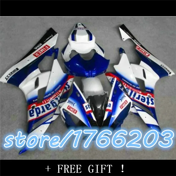 

Injection Hot Sales YZF600-R6 06 07 Full Set For YZF R6 2006 2007 Race Motorcycle Blue White Fairings ABS Plastic Ning