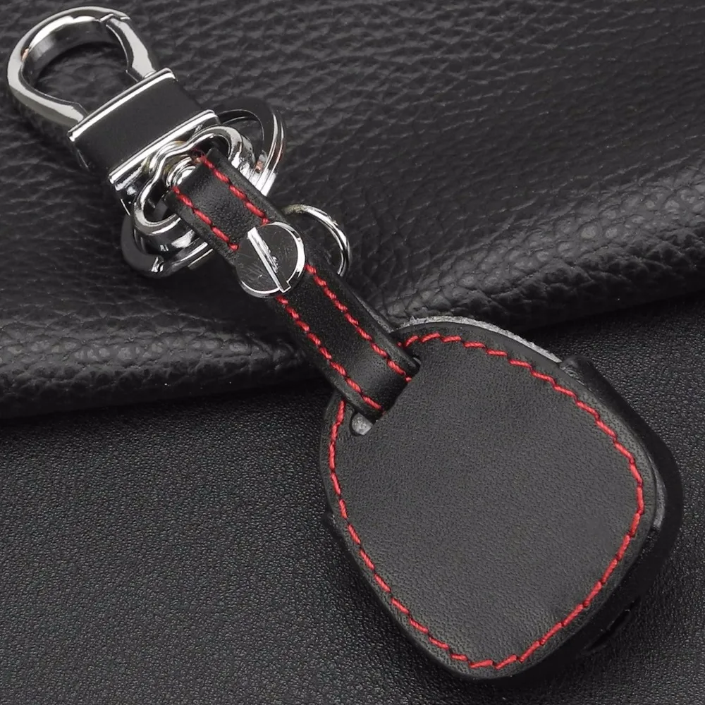 jingyuqin Remote Control Leather Key Cover Case For Mitsubishi outlander ex Lancer Asx Pajero 2 Button Car KeyChain