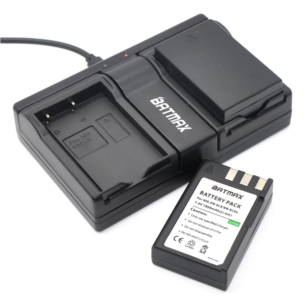 2Pcs EN-EL9 EN EL9 EN-EL9a EN EL9a EL9a digital Camera Battery& Dul Channel Charger for Nikon EN-EL9a D40 D60 D40X D5000 D3000