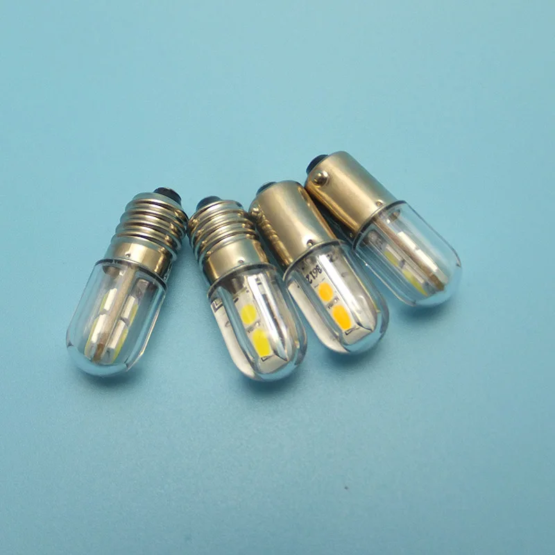 100PCS 6V t4w ba9s e10 LED Bulb LIndicator Light H21W BAY9S 12V SMD 48V 24V to 60V Wholesale