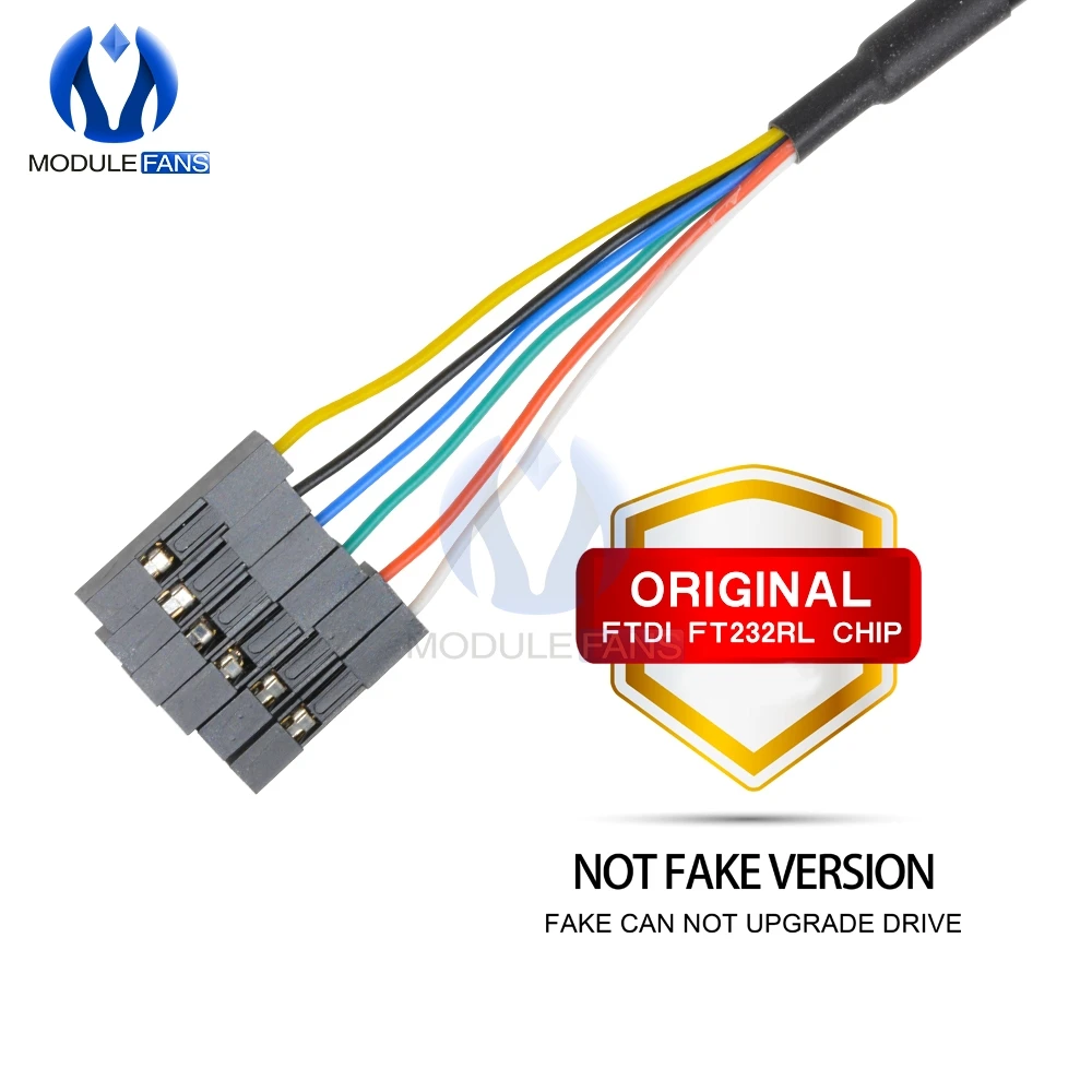 الأصلي 6P 6PIN FTDI FT232RL FT232 USB إلى TTL RS232 المسلسل سلك محول وحدة تحميل كابل لاردوينو التوت Pi 1 متر 100 سنتيمتر