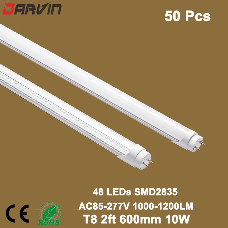 

Led Light T8 Led 2ft 600mm Led Tube Lighting Lights Lamp 10W Energy Saving Tube With Clear/Milky Cover 4500K 6500K 3500k