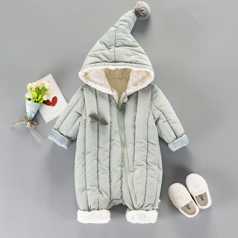 Baby Snowsuit Winter Infant Boys Girls Jumpsuit Thick Rompers Newborn Toddler Baby Overalls Clothes Hooded Warm Outdoor Clothing