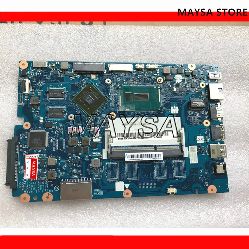 

Main Board for Lenovo 100-15IBD 100 15IBD CG410/CG510 NM-A681 Notebook Motherboard 3825U GT920 1GB