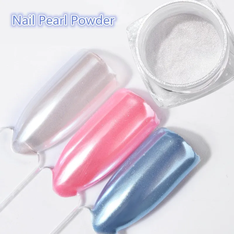 

2G/Box Diamond Mermaid Pearl Mermaid Matte Shining White DIY Nail Art Glitter Chrome Powder Dust