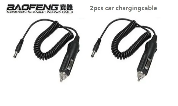 

Автомобильное зарядное устройство Baofeng Uv-5r, 2 шт., кабель для зарядки 12 В, UV5r, UV-82, UV-5RE, Uvb2, аксессуары для рации