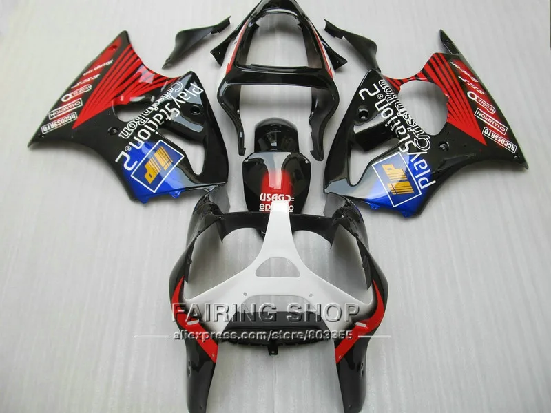 Bodywork Fairings kits For Kawasaki ZX6R 2000 2001 2002 ( Red Blue sticker ) Fairing Kit 00 01 02 ABS Injection mold S94