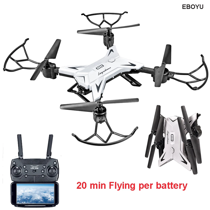 XKY KY601s 2.4Ghz RC Fold Drone Selfie Drone w/ Wifi FPV HD Camera Altitude Hold & Headless Mode RC Quadcopter Drone-20 min Fly