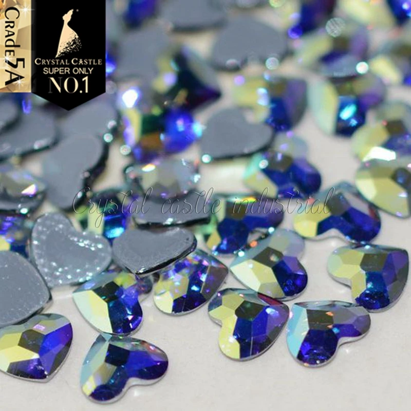 Kristall Burg Hotfix Kristall 5A Beste Strass Flatback Steentjes Perlen Strass Hot Fix Klar Weiß AB Strass Für Kleidung – Detail 5