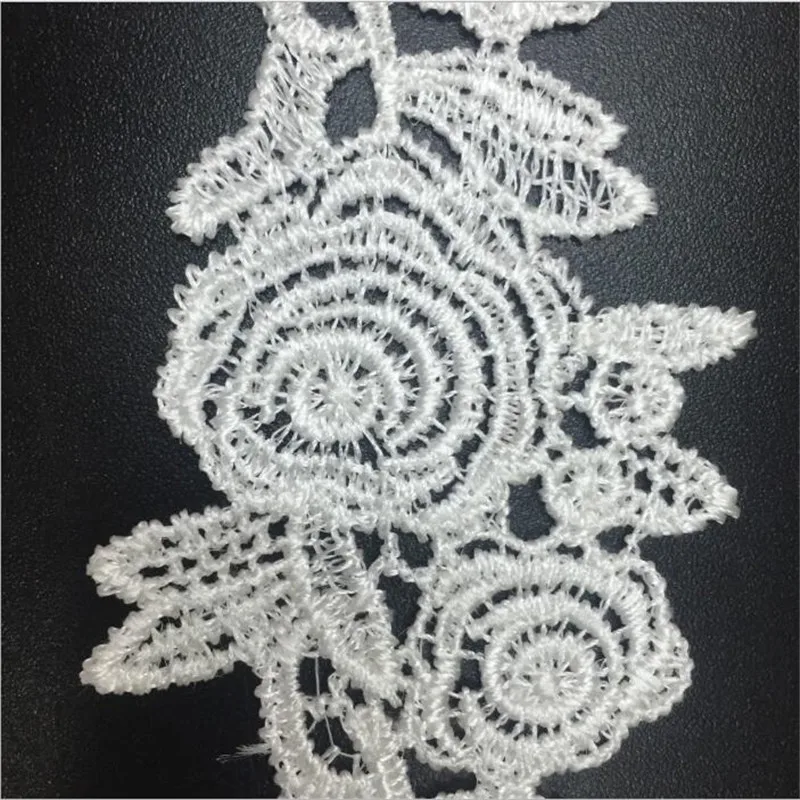 Black/White Embroidered Net Lace Fabric Trim Ribbons DIY Sewing Handmade Craft Materials