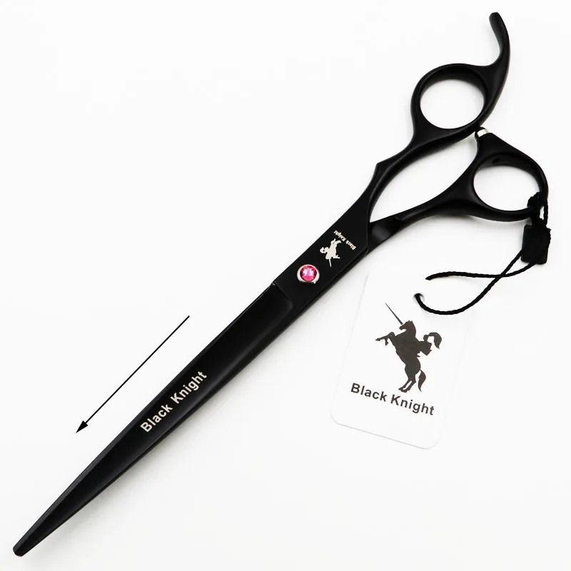 8.0 Inch Professional Pet Scissors For Dog Grooming Black Curved Right Left Hand Shears