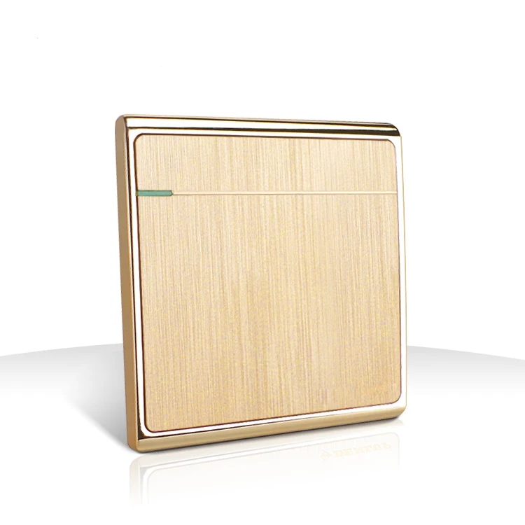 

Home Luxury Gold Big Button 1 Gang Wall Switch 86mm Square Panel Light Switch