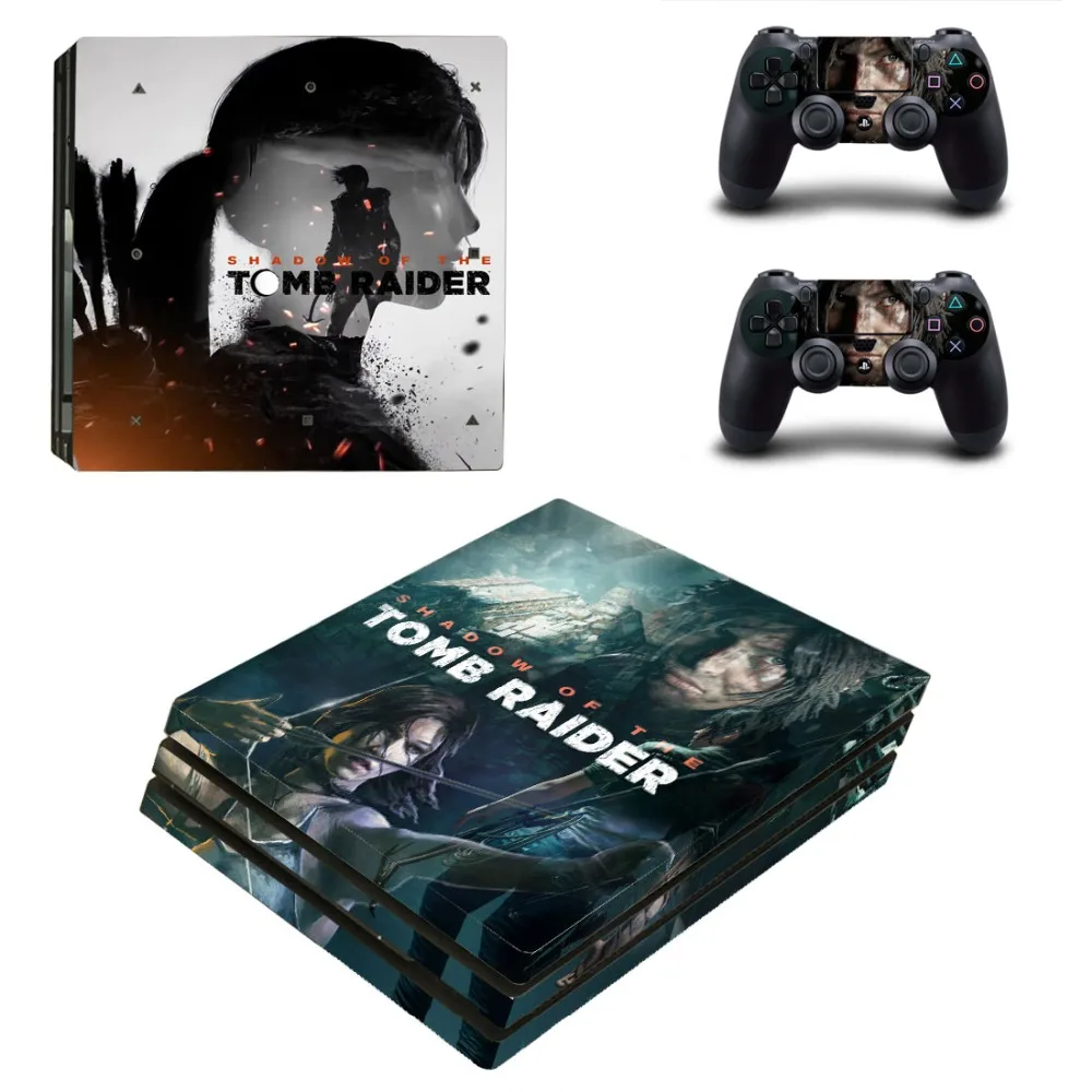 Shadow of Tomb Raider PS4 Pro Skin Sticker For Sony PlayStation 4 Console and Controllers PS4 Pro Skin Sticker Decal Vinyl