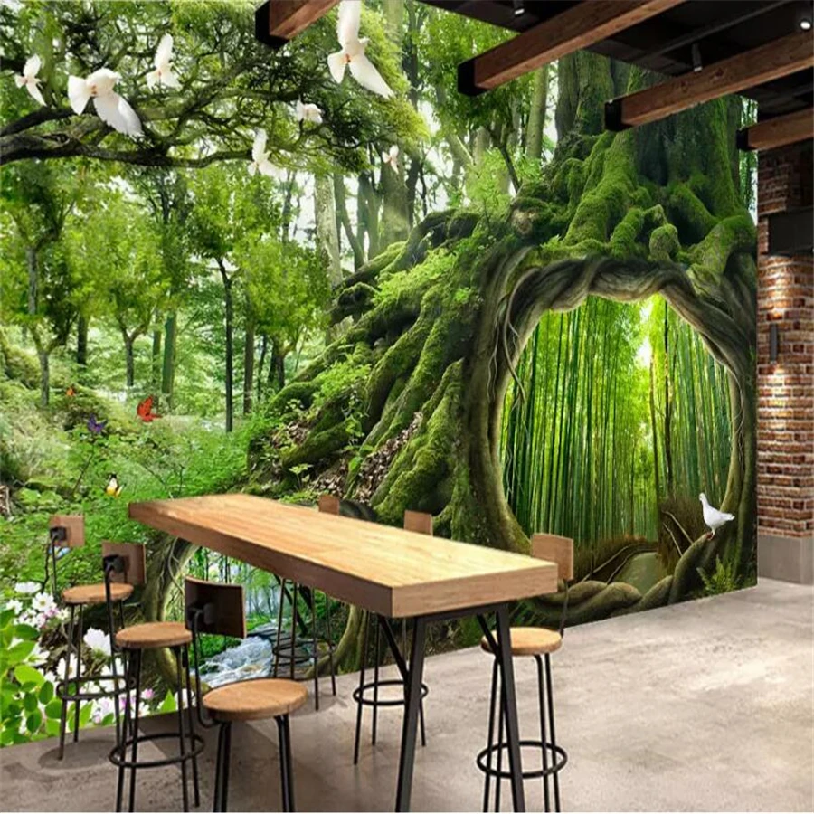 beibehang papel de parede Custom large wallpaper 3D magic forest cafe children's room background wall living room 3d wallpaper