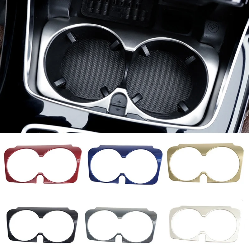 Car Styling Water Cup Holder Frame Trim Covers Stickers For Mercedes Benz GLC C E Class W205 W213 X253 interior Auto Accessories