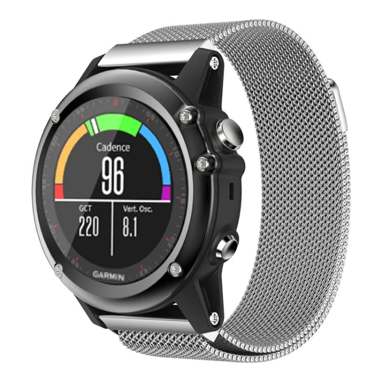 Correa Milanese Loop de liberación rápida para reloj Garmin Fenix3 Hr Fenix 5 5X, pulsera de tamaño de 26 mm para reloj milanés, # SW