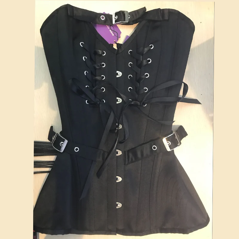 Black Victorian Lacing Up Corset Top With Front Lacing Gothic Corset Tops To Wear Out