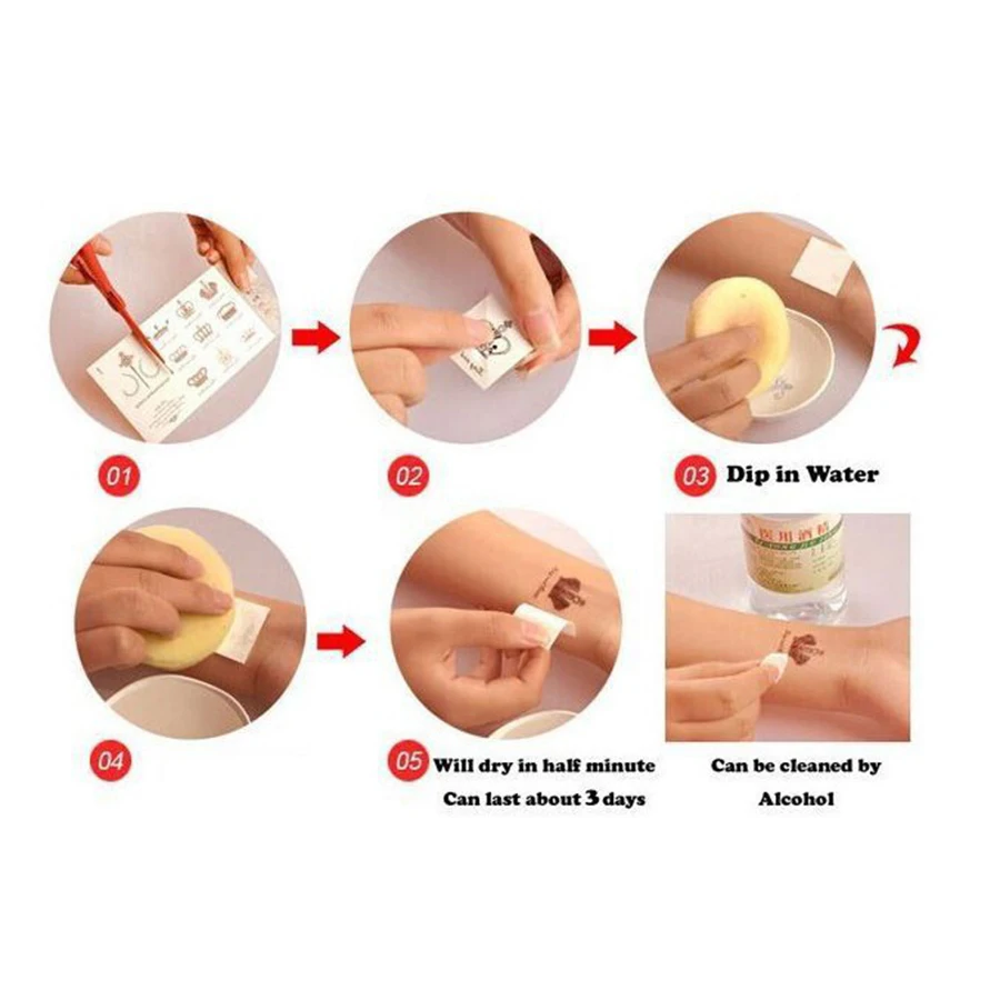 Waterproof Temporary Tattoo Sticker Body Art Arm Fake Flash Tattoos For Women