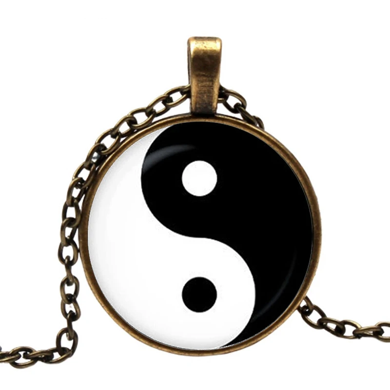 2019 new hot retro yin and yang pendant necklace tattoo necklace handmade chain yin and yang jewelry Traveler Gift I Camp