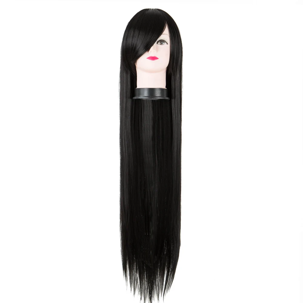 Cos-play Wig Fei-Show Synthetic Heat Resistant 100 CM/40 Inches Long Straight Brown Hair 8 Inches Bangs Costume Salon Hairpiece