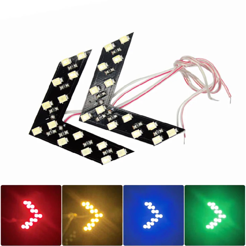 2Pcs/Pair 14-SMD LED Arrow Panels Indicator Turn Signal Light For Car Rear View Mirror Car Styling Free Shipping