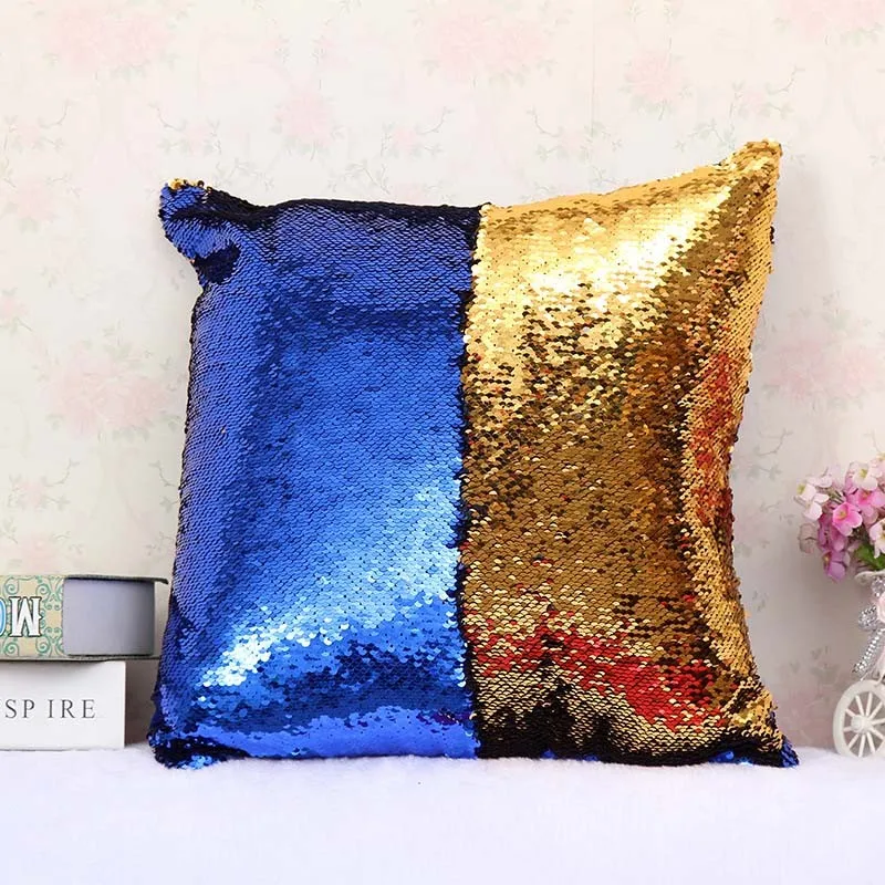 DIY Mermaid Sequin Cushion Magical Pink Throw Pillowcase 40cmX40cm Color Changing Sofa Bed Decor Decorative Reversible