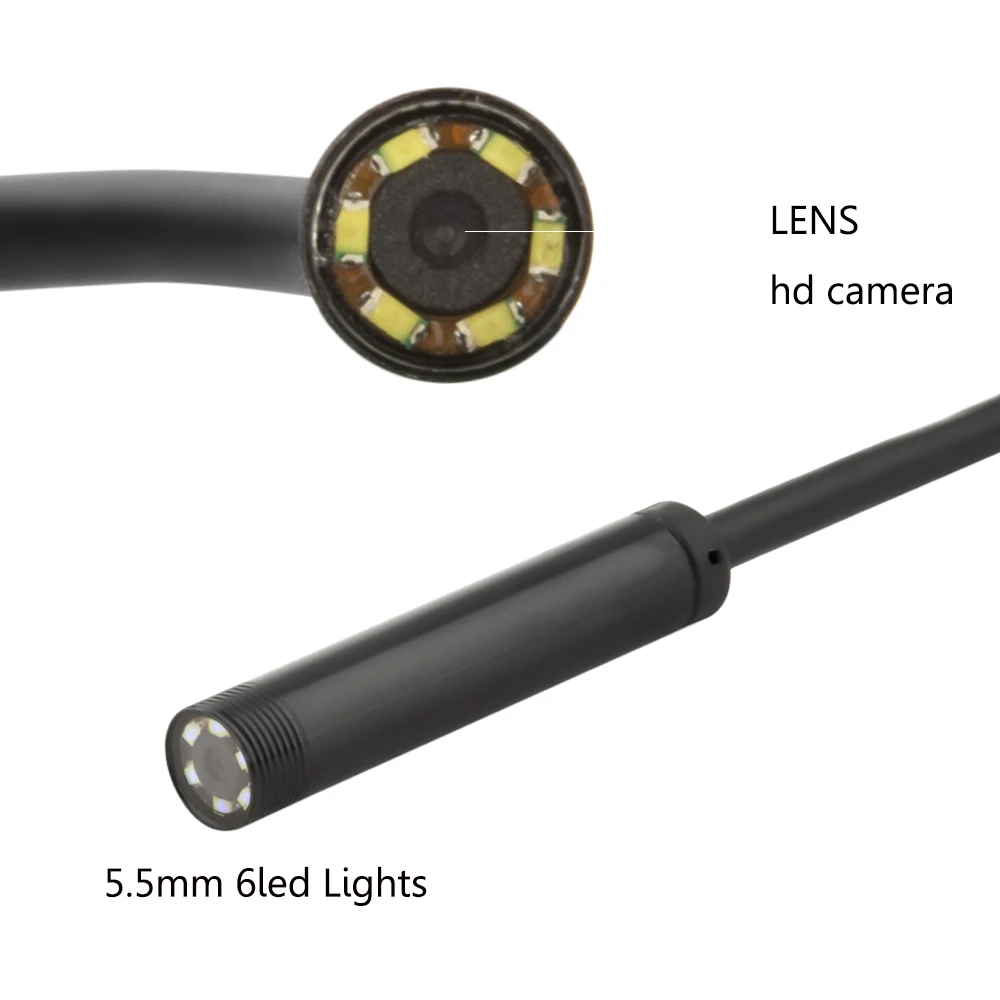 1 m/2 m/3.5 m/5 m 5.5mm android USB otg kamera endoskopowa elastyczny twardy wąż inspekcja rur telefon z systemem android USB kamera boroskopu