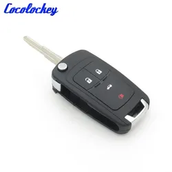 Cocolockey Flip Remote Auto Schlüssel Shell Fit für CHEVROLET Spark Auto Entry Folding Ersatz Blank Key Fob 4 Tasten 2012-2016year