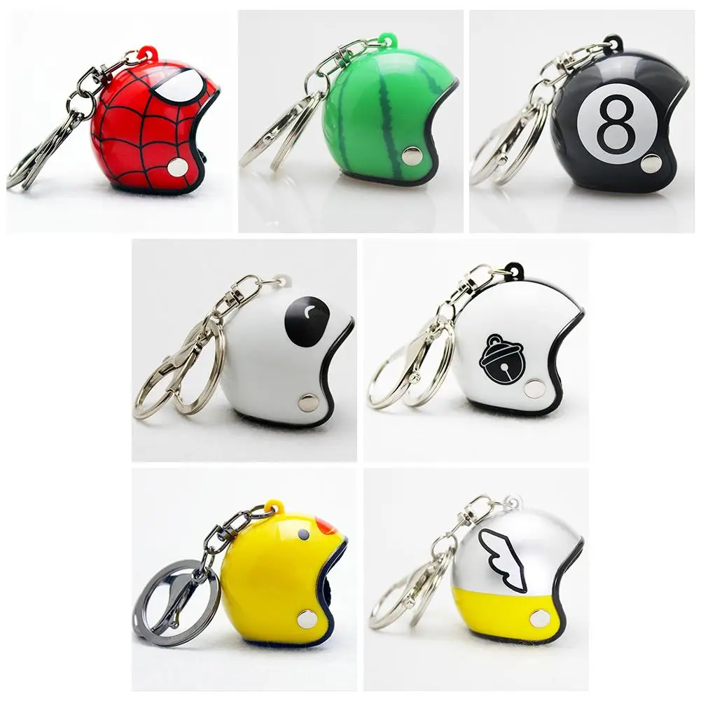 Creative Motorcycle Safety Helmets Car Auto Five-star Keychain Pendant Classic Key Ring Key Fob Holder Car Accessories