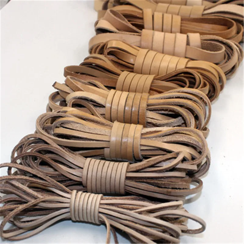 2m/lot 2mm 3mm 4mm 5mm 6mm 8mm Flat Genuine Cow Leather Cord Bracelet Necklace Findings Leather Rope String Diy Jewelry Making