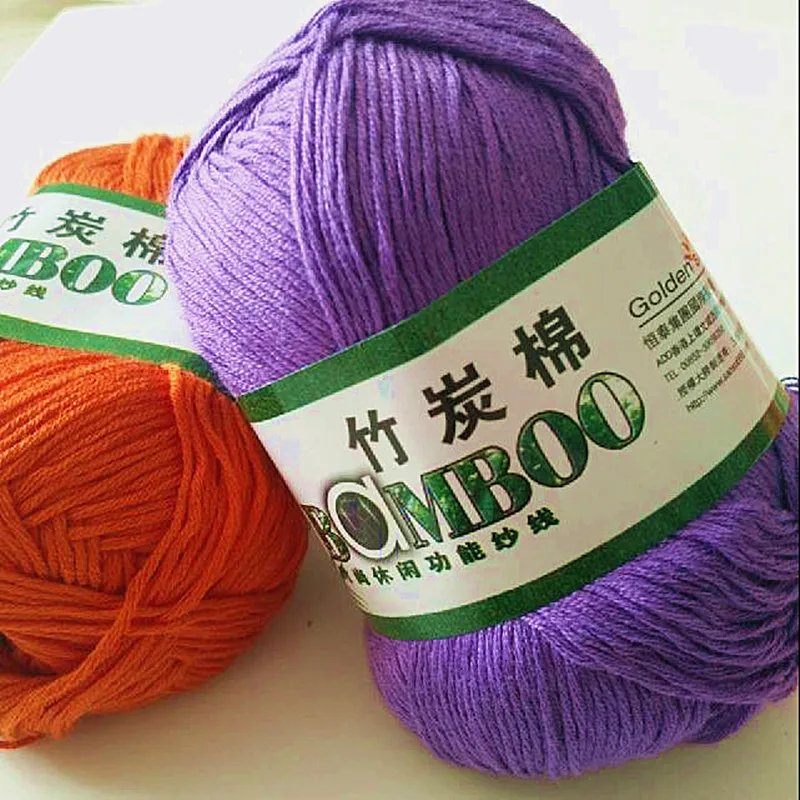 1 Ball 50g 145 Meters High Quality Soft Smooth Natural Bamboo Cotton Hand Woven Yarn Baby Cotton Crochet Knitted Fabric