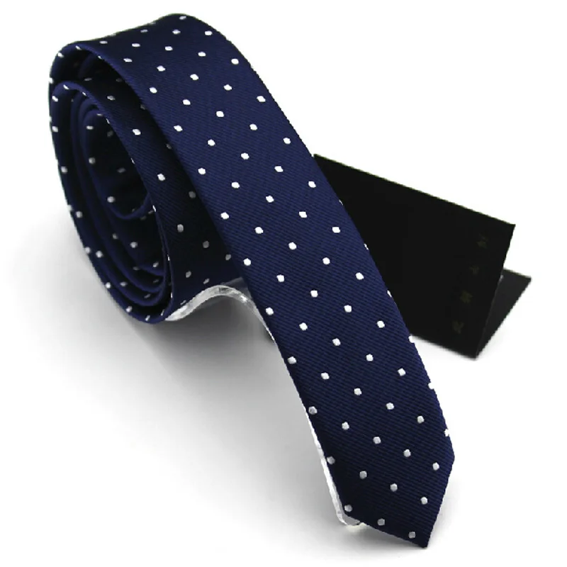 

High Quality 2024 New Arrivals Slim Ties for Men Little Polka Dot 4cm Black Necktie Commercial Necktie Skinny Tie Gift SALE