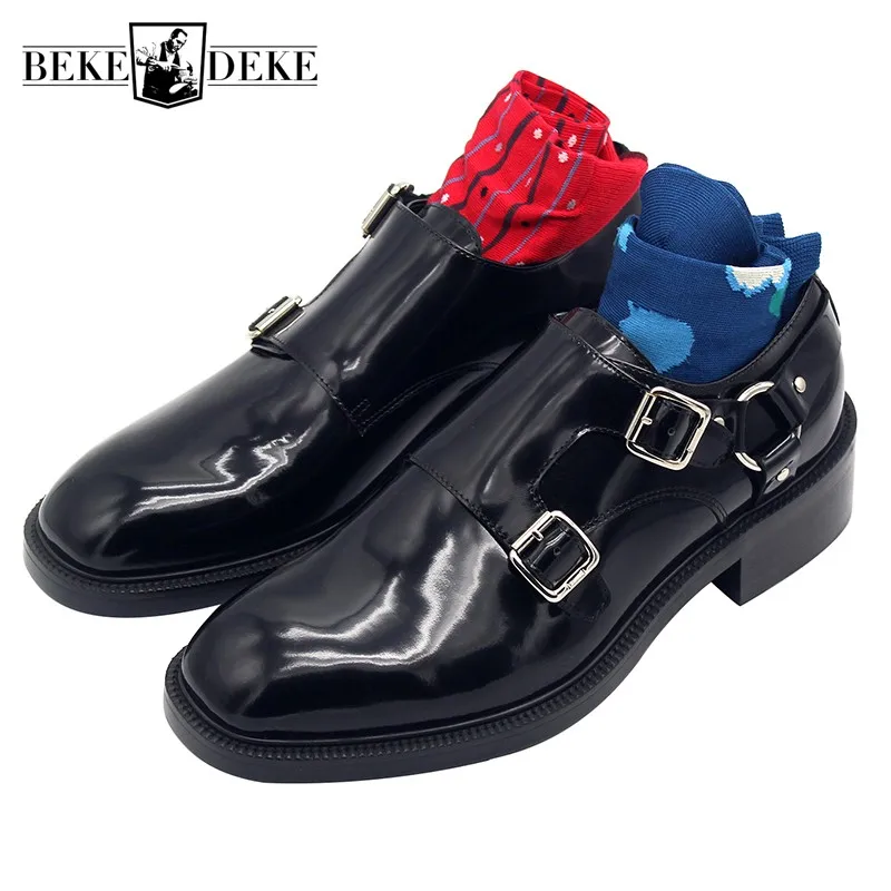 Classic Monk Double Buckle Straps Cow Leather Shoes Men Brand Business Formal Shoes Male Wedding Shoes Sapato Social