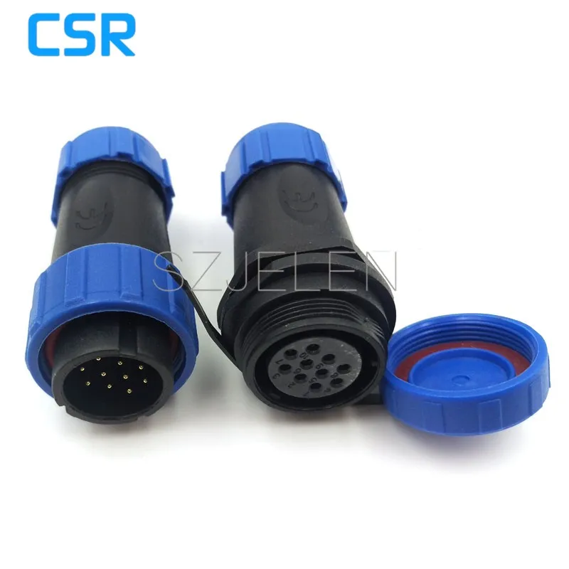 SP2110/P10-S10, IP68 Waterproof Connector , 10 Pin Male And 10 Pin Female Connectors 10 Pin, LED Power Cable  Wire Connectors