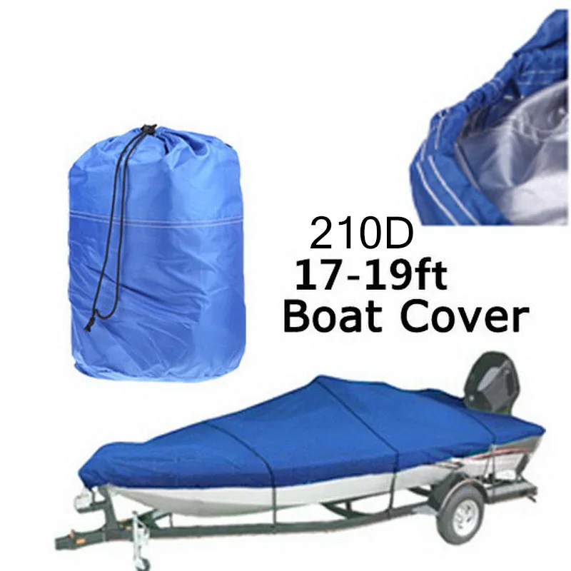 

2015 Boat Cover 210D Oxford V-Hull Speedboat Cover 17-19ft High Quality Prevent UV Sunproof Waterproof Blue