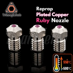 C trianglelab T-V6 Plated Copper ruby nozzle Reprap v6 hotend Ultra high temperature Compatible with PETG ABS PEI PEEK NYLON