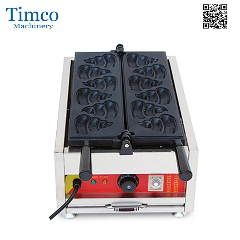 

TIMCO Burning Poo Poop Shape Waffle Maker 6PCS Commercial Electric 220V 110V Non Stick Funny Baker Machine