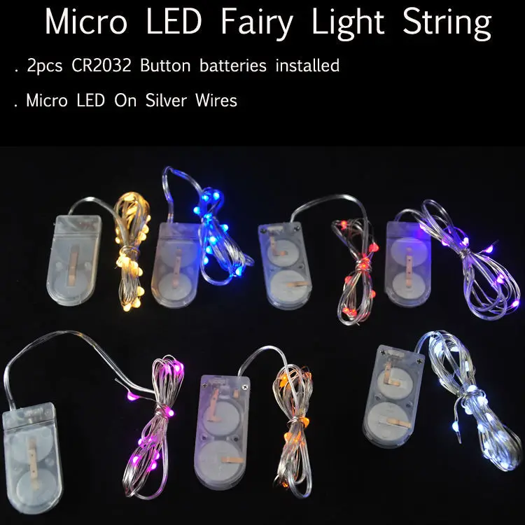 

Pack of 100 CR2032 Battery Operated Starry LED Light Strings with 20 Micro Mini LED Lights For Wedding Party Events Decoration