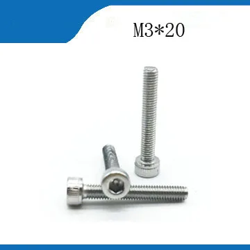 Free shipping M3*20 100pcs 304 high quality stainless steel hexagon socket cap ,DIN912bolt satinless stainless nails,revet,bolts