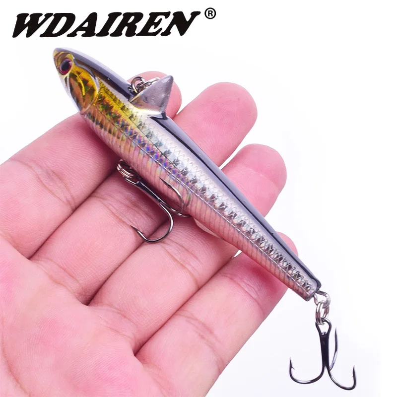 

WDAIREN Fishing lures 9cm 13.8g Winter Ice Hard Bait VIB With Sinking Lead Inside Sea Diving Swivel Jig Wobbler Fishing Tackle