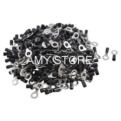 

RV3.5-8 Ring Tongue Type Pre Insulated Terminals Black 500pcs for AWG 14-12