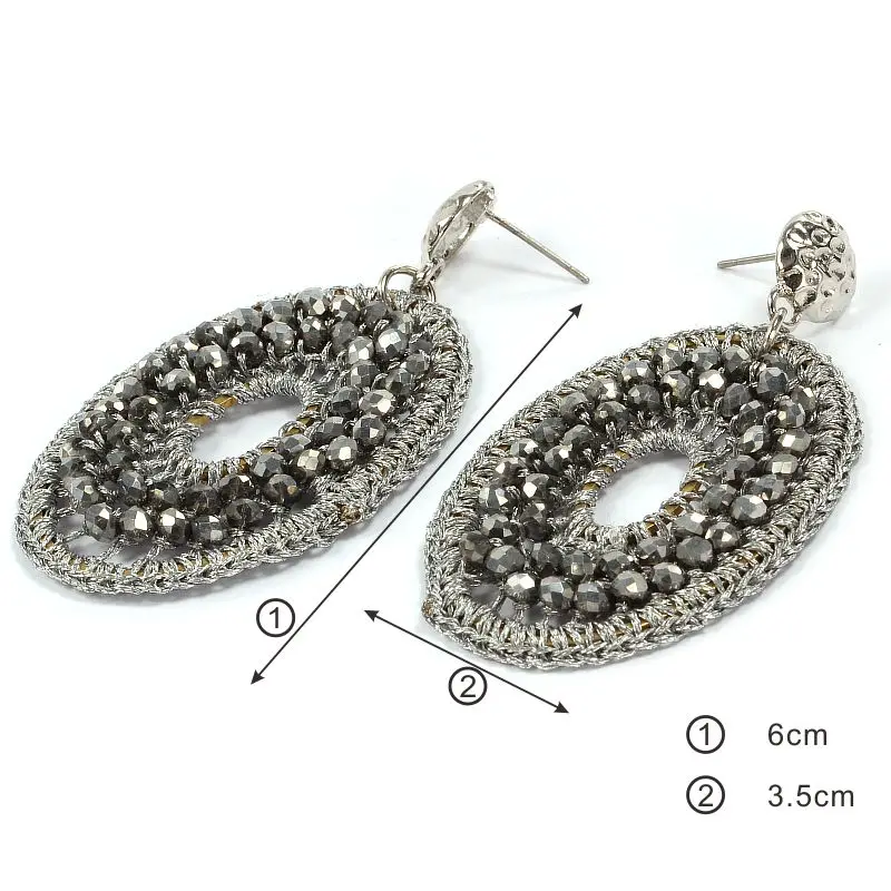 Nieuw Oorbellen Trendy Big Drop Earrings Handmade Jewelry Earrings For Woman Brincos Beads Weaving Drop long Earring  Jewlery