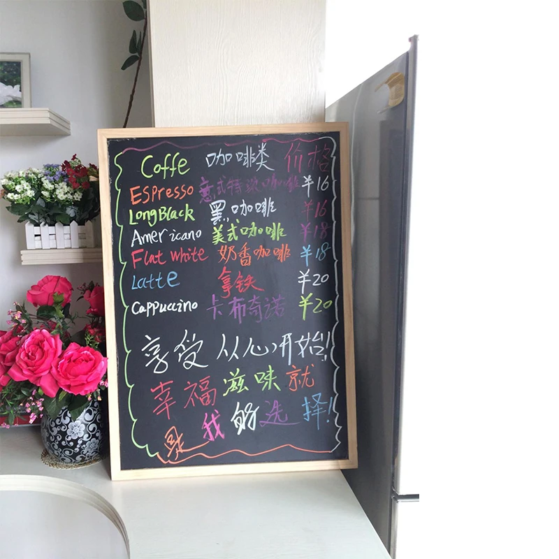 Wood Frame Magnetic Blackboard Chalkboard Message Board 60*90cm For Restaurant Office Drawing Boards Factory Direct Sell