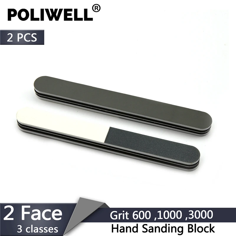 

POLIWELL 2PCS Foam Nail File Manual Polishing Block Two Sides 600 1000 3000 Grit Sanding Blocks Nail Buffer Beauty Tools DIY