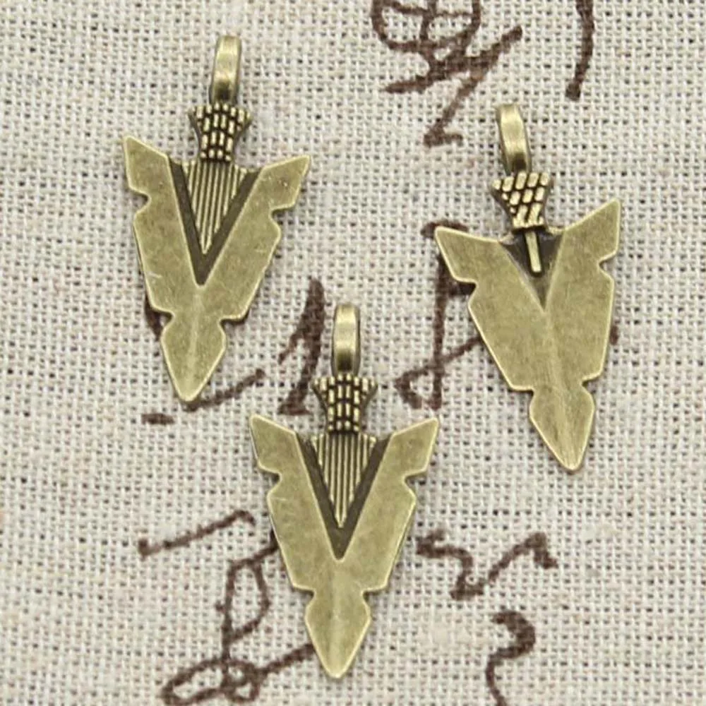 12pcs Charms Indian Arrowhead Dagger 28x15mm Antique Making Pendant fit,Vintage Tibetan Bronze Silver color,DIY Handmade Jewelry