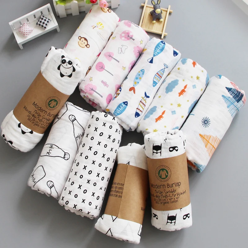 

Muslin baby blanket 2017 new spring/summer cotton baby swaddling newborn blanket baby stroller blanket bedding Covers 120*120 cm
