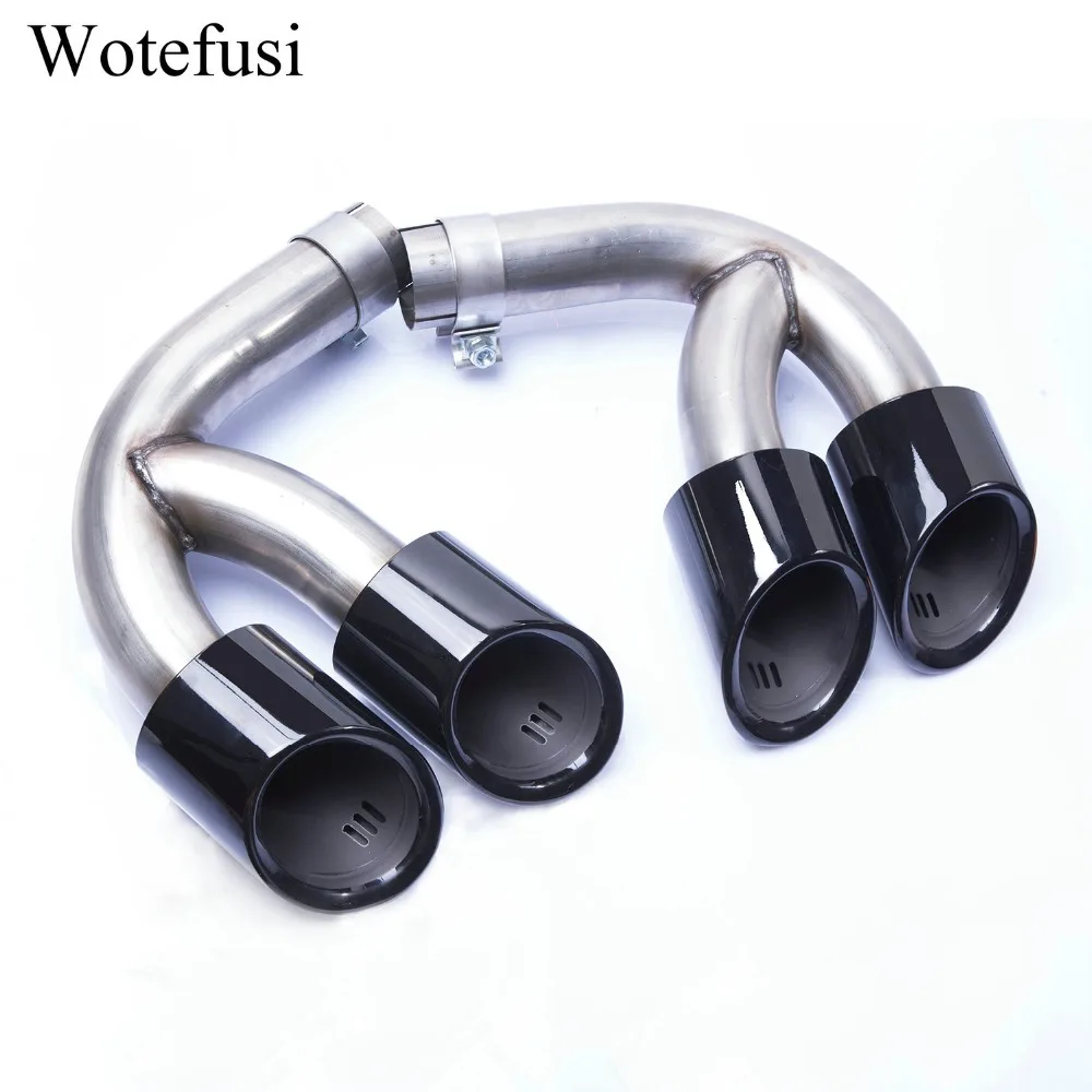 Wotefusi Exhaust Pipes Muffler Tail Tip For 2018 2019 2020 Porsche Cayenne 3.0T Black [QPA522]