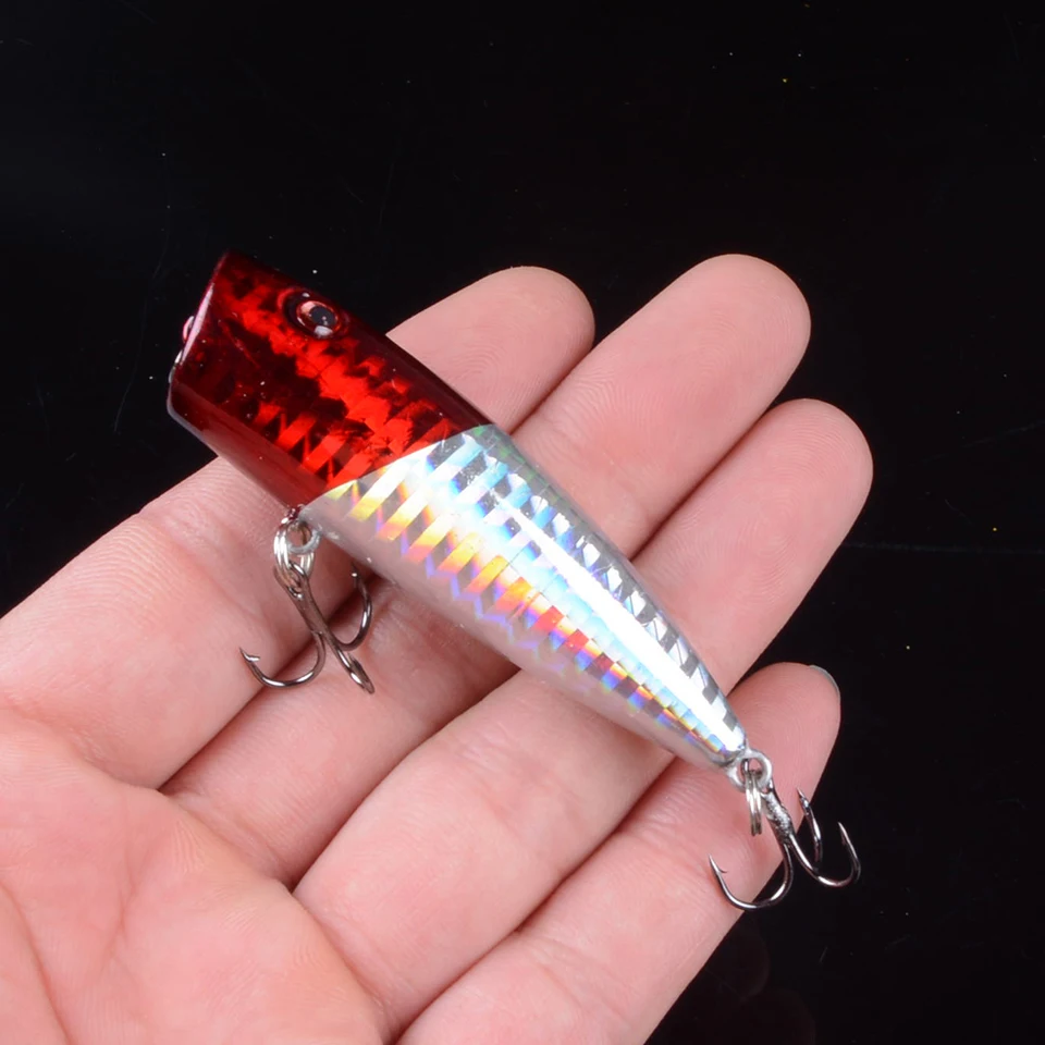 1pcs 6.5cm 9.7g Popper Wobbler Fishing Lure With 6# hooks Floating Crankbait Artificial Bait Popper Pesca 3D Eyes