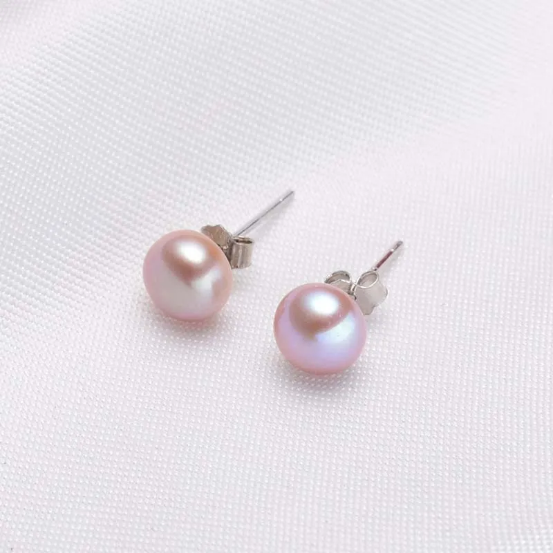 Pearl Stud Earrings Push Back Natural Freshwater Pearl Earrings Fashion Jewelry Stud Earrings for Women