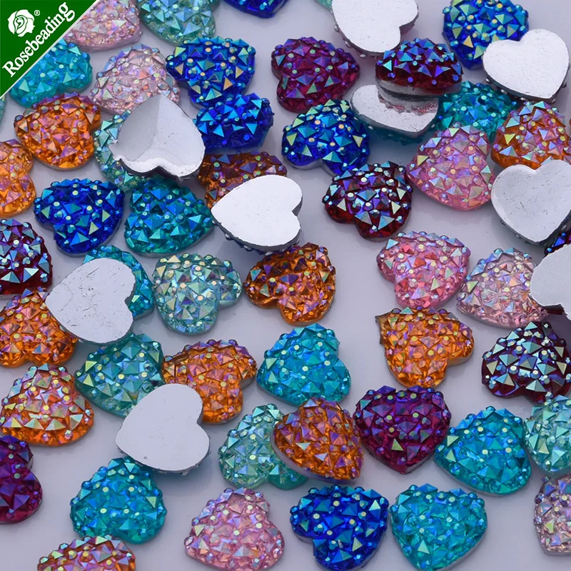 50pcs 12mm Heart crocodile Cabochons Resin Embellishments cabochon,Prism Cabochons,prism jewelry supply